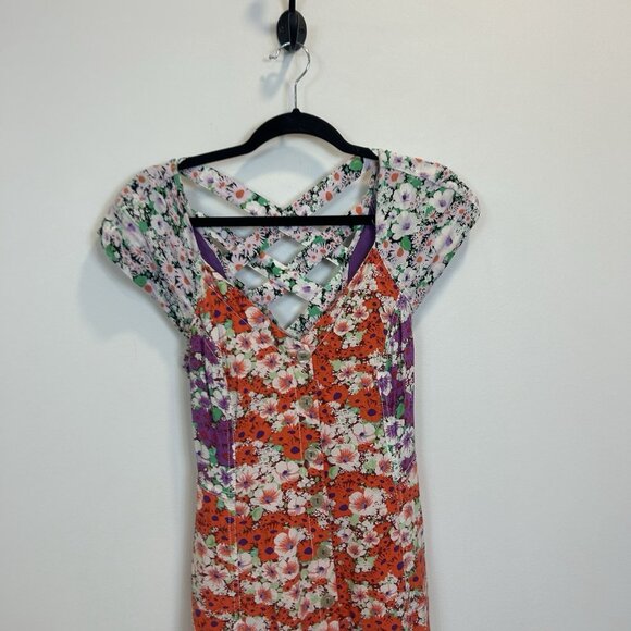 Anthropologie Maeve Tate Sundress Floral Midi Dress Women's Size 6 Button Front - Picture 2 of 11